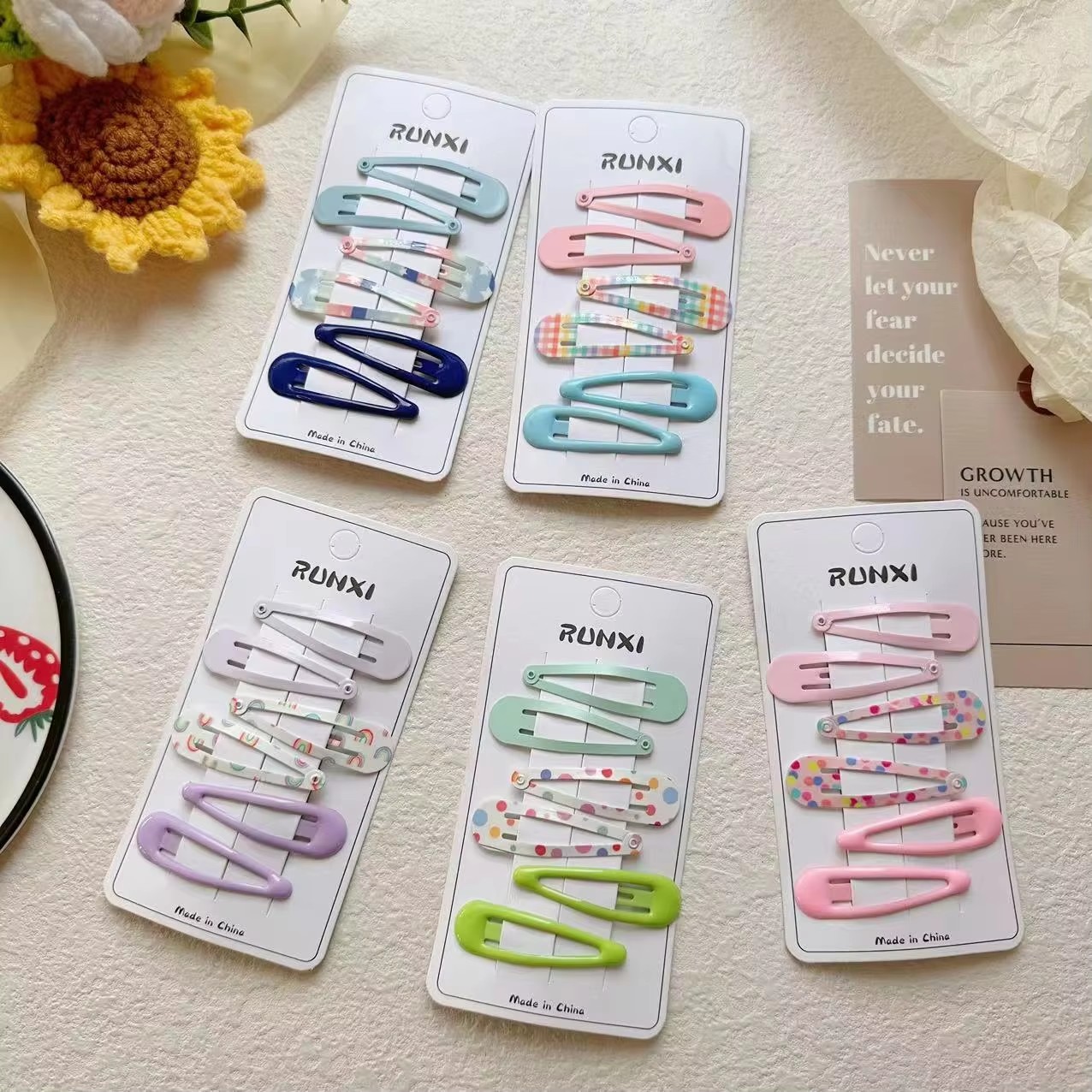 Cartoon Printed Pattern Hairpins Elegant Exquisite 5cm Metal Hair Clip Baby Hair Accessories